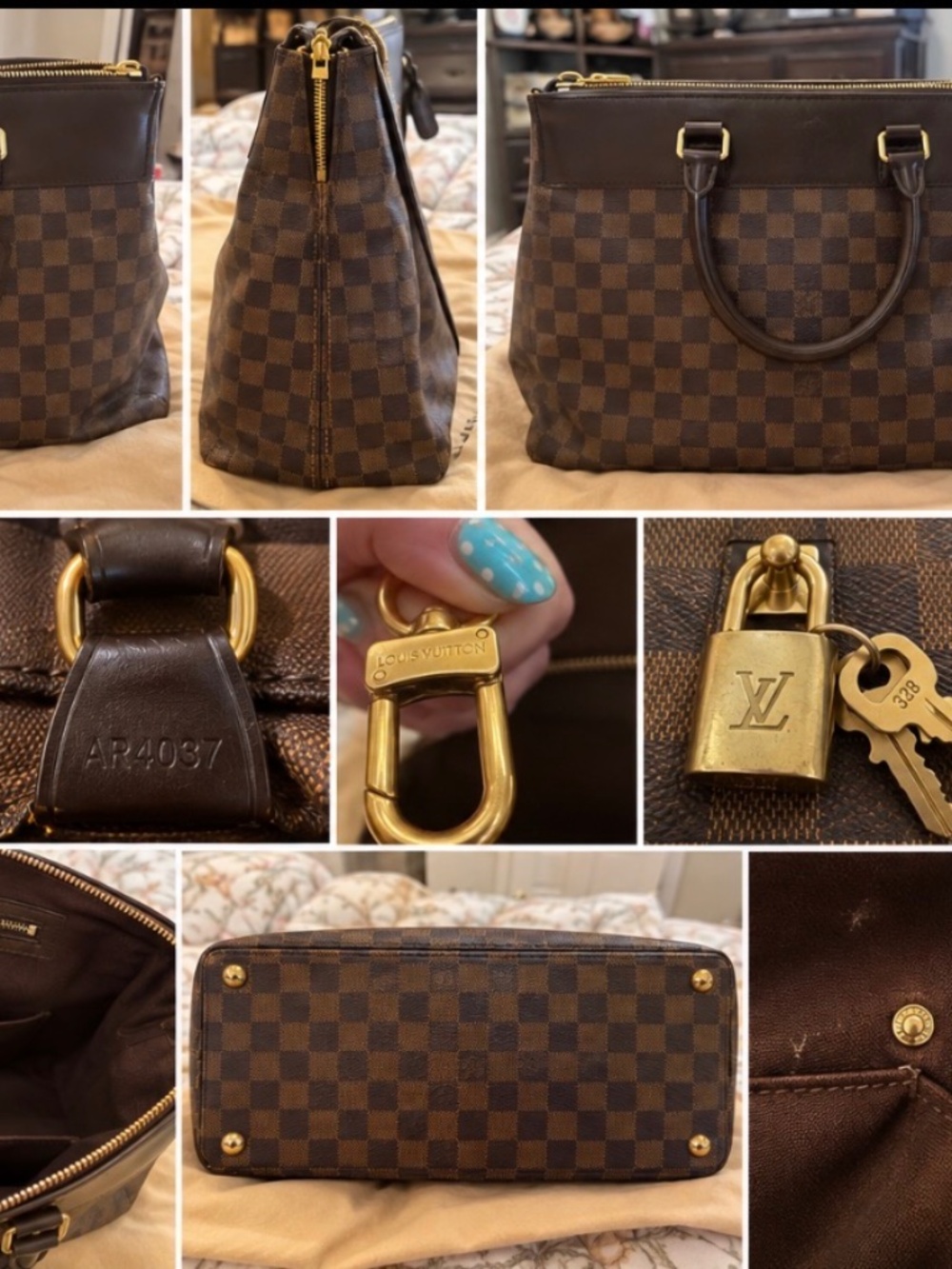 Louis Vuitton Damier Ebene Greenwich PM Authentic with dust bag key,lock, COA